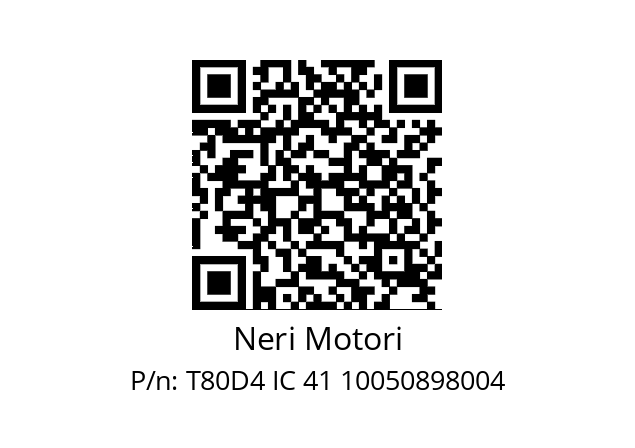   Neri Motori T80D4 IC 41 10050898004