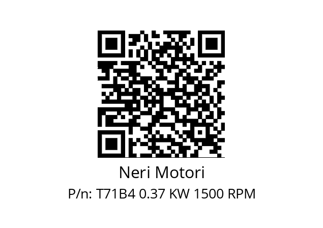   Neri Motori T71B4 0.37 KW 1500 RPM