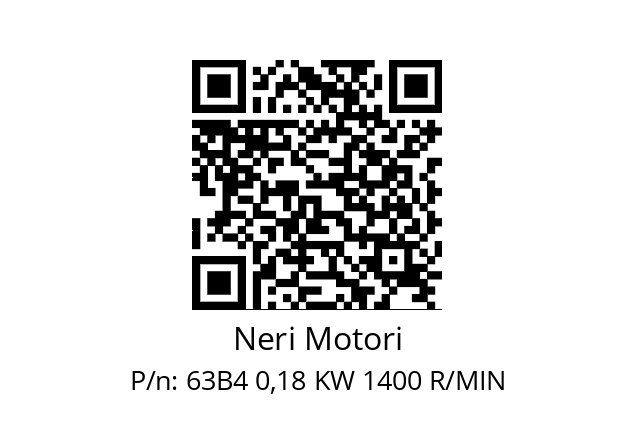   Neri Motori 63B4 0,18 KW 1400 R/MIN