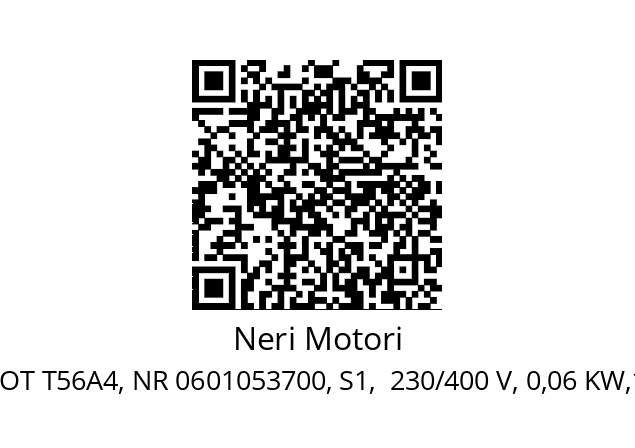   Neri Motori 3PH MOT T56A4, NR 0601053700, S1,  230/400 V, 0,06 KW,1360 1/MIN