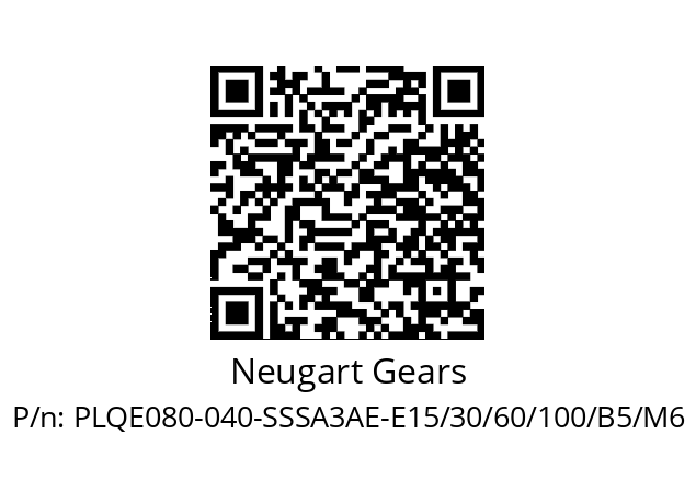   Neugart Gears PLQE080-040-SSSA3AE-E15/30/60/100/B5/M6