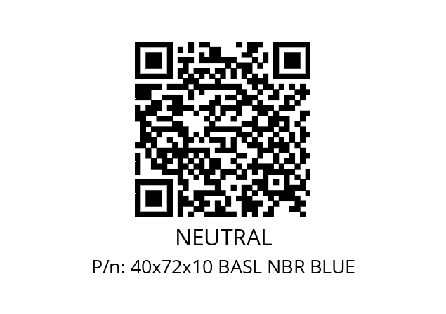   NEUTRAL 40x72x10 BASL NBR BLUE