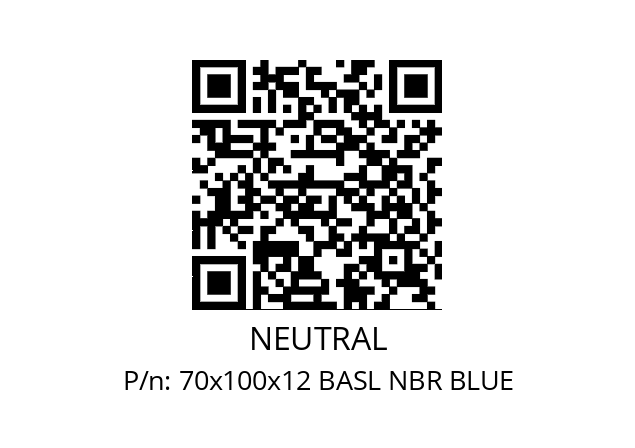   NEUTRAL 70x100x12 BASL NBR BLUE