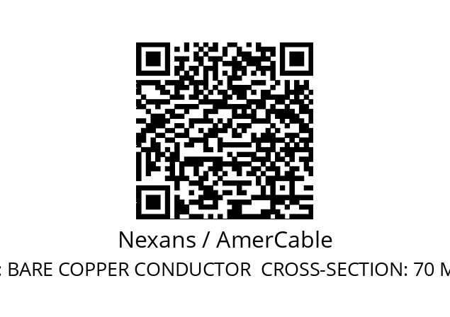   Nexans / AmerCable BARE COPPER CONDUCTOR  CROSS-SECTION: 70 MM2