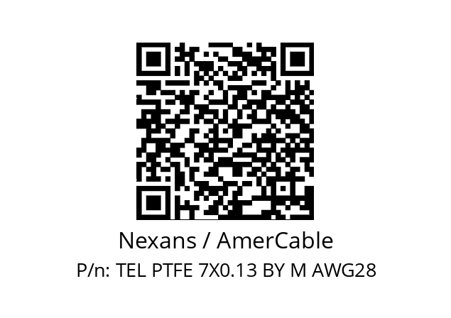   Nexans / AmerCable TEL PTFE 7X0.13 BY M AWG28