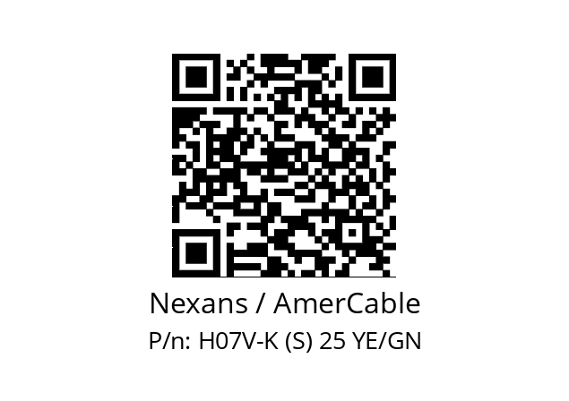   Nexans / AmerCable H07V-K (S) 25 YE/GN