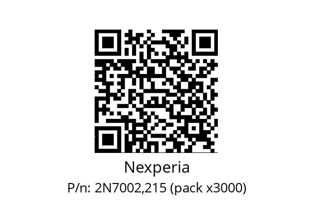   Nexperia 2N7002,215 (pack x3000)