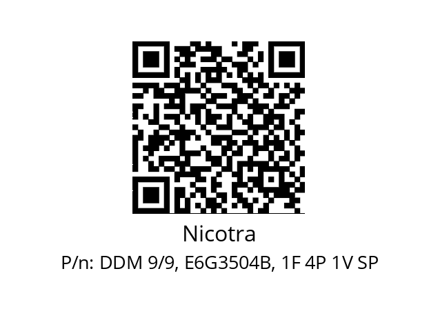   Nicotra DDM 9/9, E6G3504B, 1F 4P 1V SP