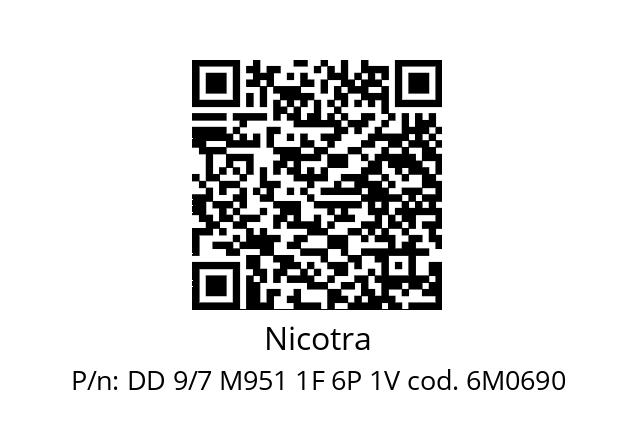   Nicotra DD 9/7 M951 1F 6P 1V cod. 6M0690