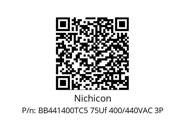   Nichicon BB441400TC5 75Uf 400/440VAC 3P