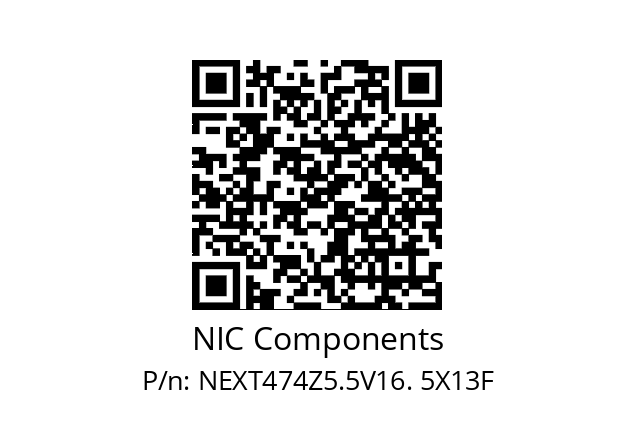   NIC Components NEXT474Z5.5V16. 5X13F