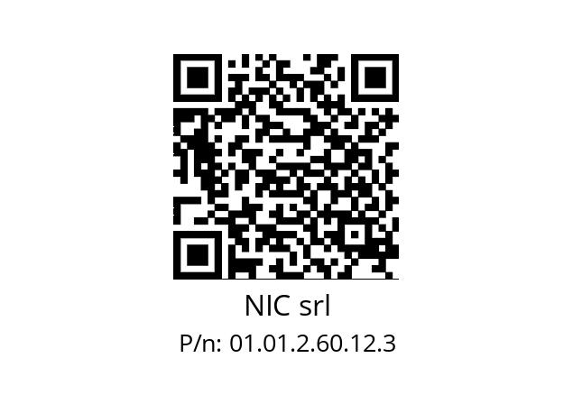   NIC srl 01.01.2.60.12.3