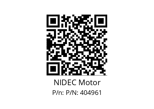   NIDEC Motor P/N: 404961