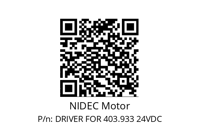   NIDEC Motor DRIVER FOR 403.933 24VDC