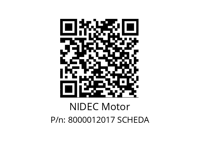   NIDEC Motor 8000012017 SCHEDA