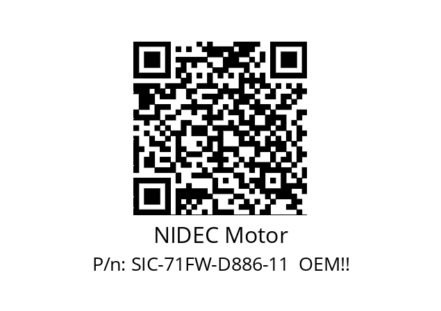   NIDEC Motor SIC-71FW-D886-11  OEM!!