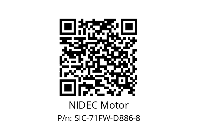   NIDEC Motor SIC-71FW-D886-8