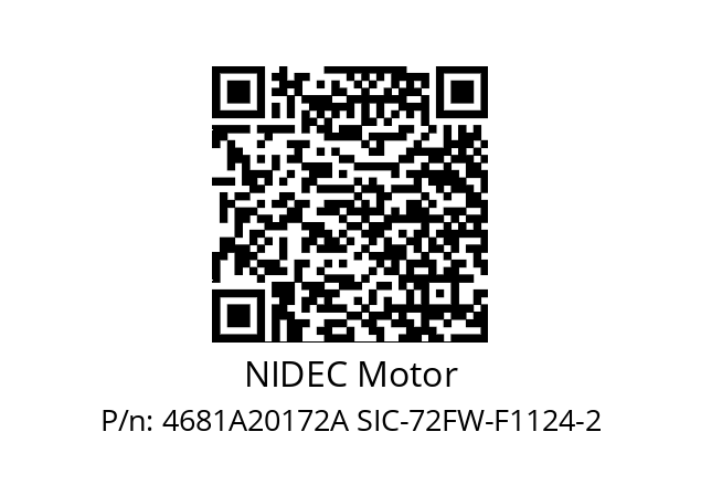   NIDEC Motor 4681A20172A SIC-72FW-F1124-2