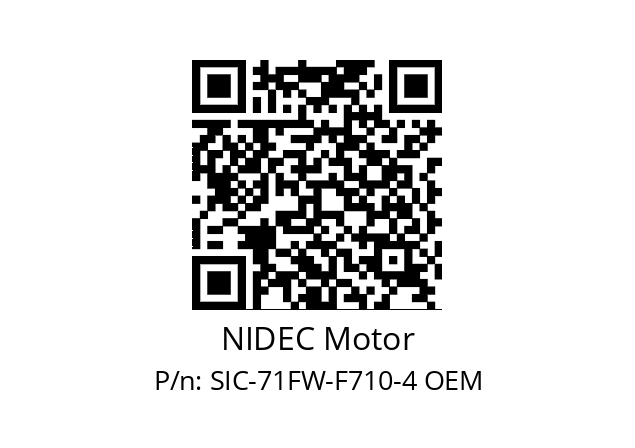   NIDEC Motor SIC-71FW-F710-4 OEM