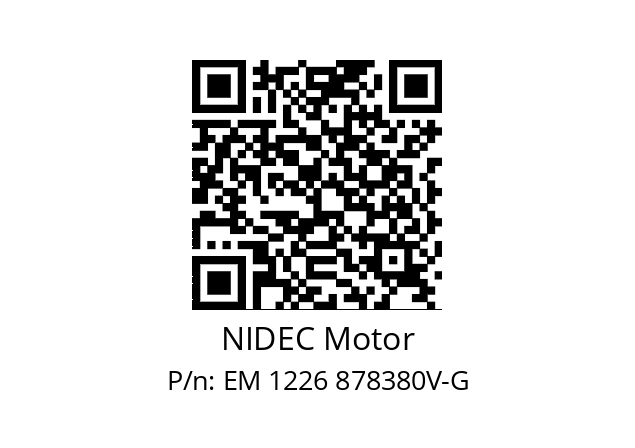   NIDEC Motor EM 1226 878380V-G