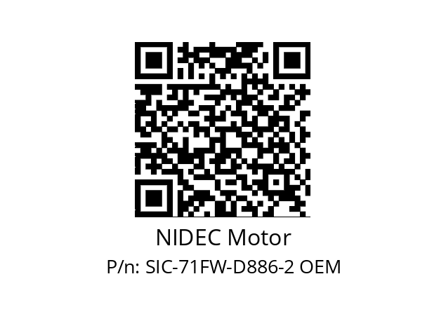   NIDEC Motor SIC-71FW-D886-2 OEM