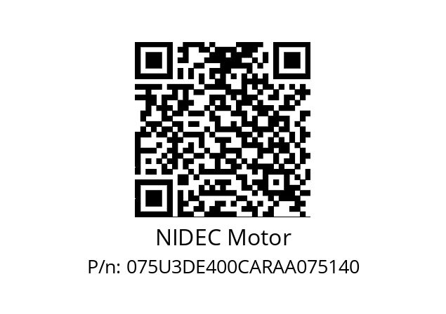   NIDEC Motor 075U3DE400CARAA075140