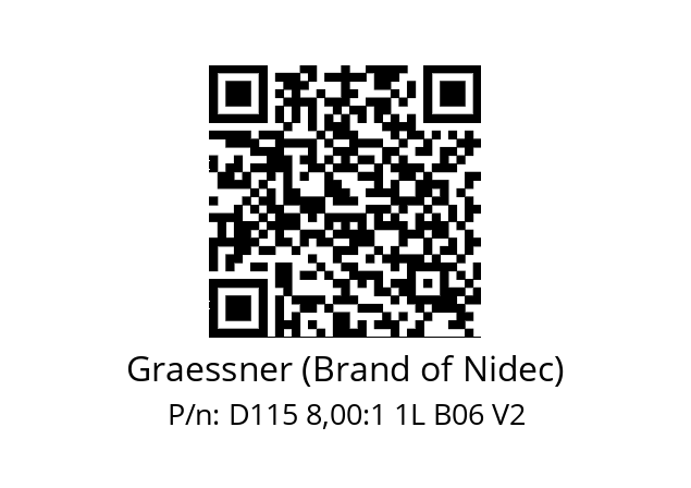   Graessner (Brand of Nidec) D115 8,00:1 1L B06 V2