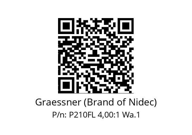   Graessner (Brand of Nidec) P210FL 4,00:1 Wa.1