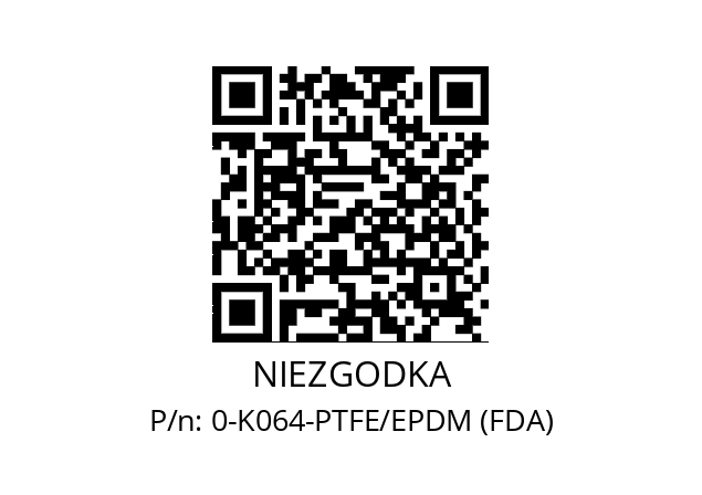   NIEZGODKA 0-K064-PTFE/EPDM (FDA)