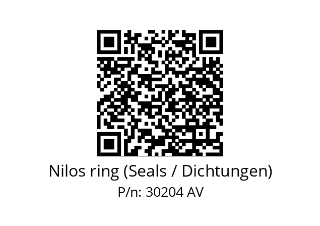   Nilos ring (Seals / Dichtungen) 30204 AV