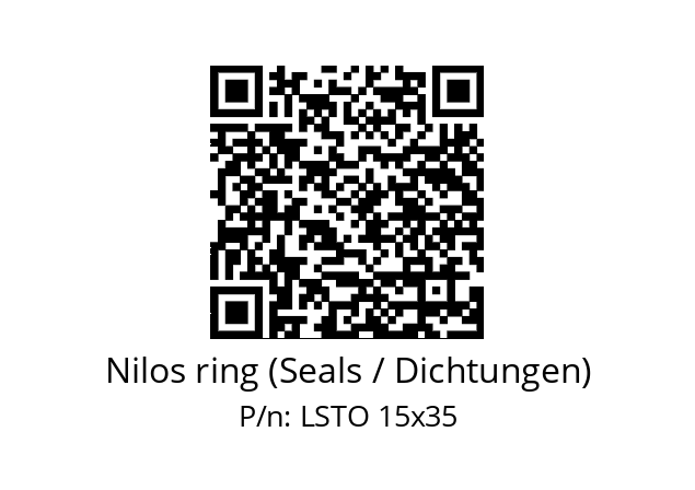   Nilos ring (Seals / Dichtungen) LSTO 15x35