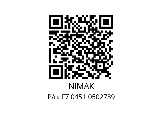   NIMAK F7 0451 0502739