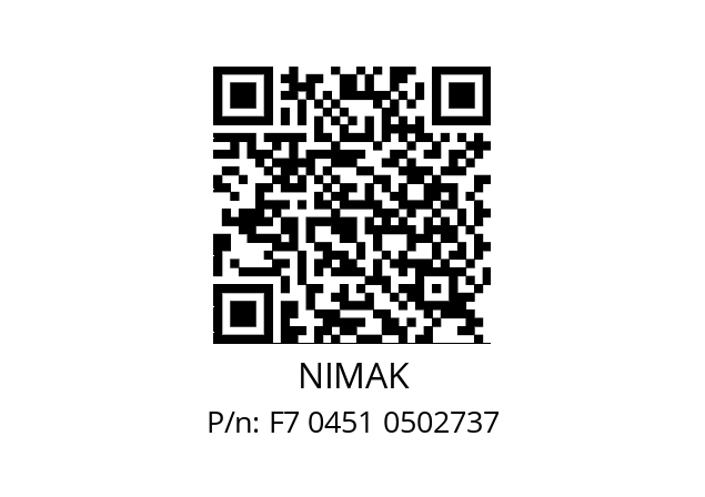   NIMAK F7 0451 0502737