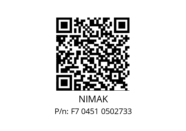   NIMAK F7 0451 0502733