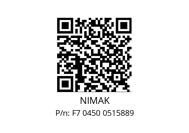   NIMAK F7 0450 0515889