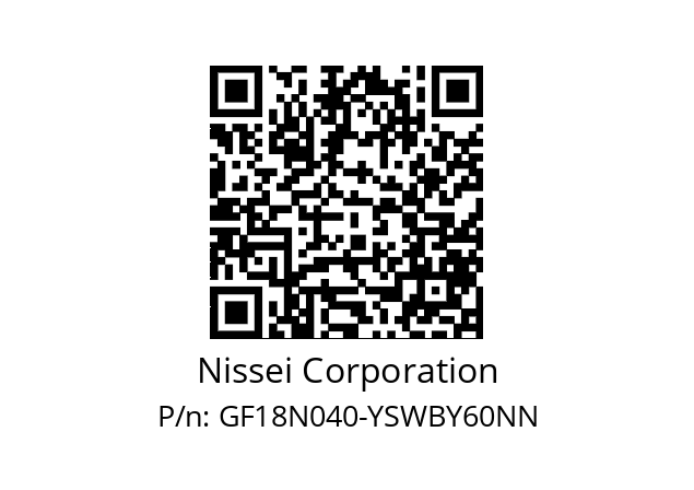   Nissei Corporation GF18N040-YSWBY60NN