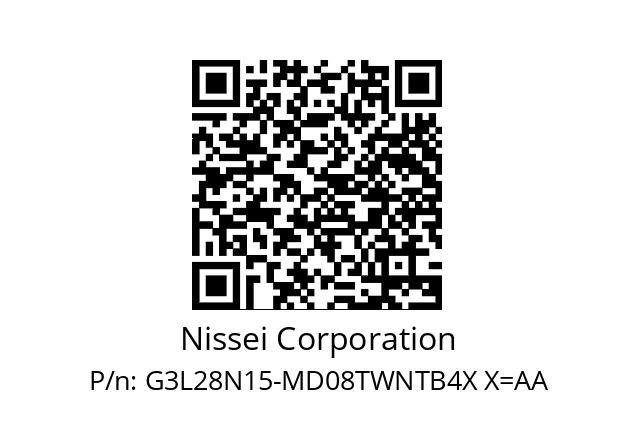   Nissei Corporation G3L28N15-MD08TWNTB4X X=AA