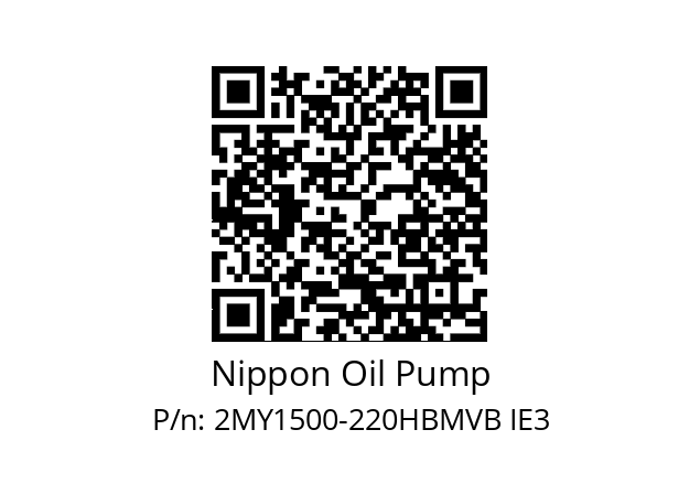   Nippon Oil Pump 2MY1500-220HBMVB IE3