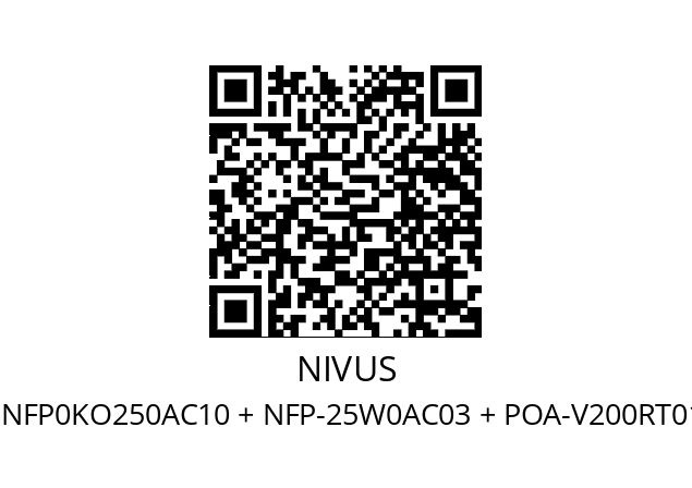   NIVUS NFP0KO250AC10 + NFP-25W0AC03 + POA-V200RT010K3