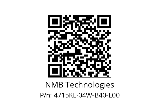   NMB Technologies 4715KL-04W-B40-E00