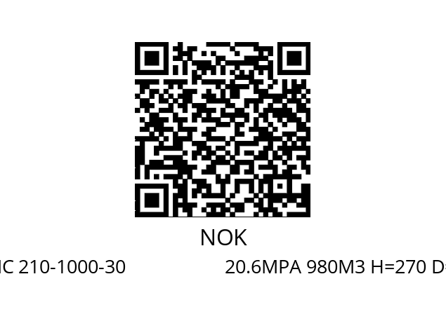   NOK MC 210-1000-30                    20.6MPA 980M3 H=270 D=114,3