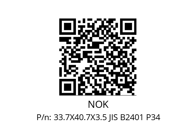   NOK 33.7X40.7X3.5 JIS B2401 P34