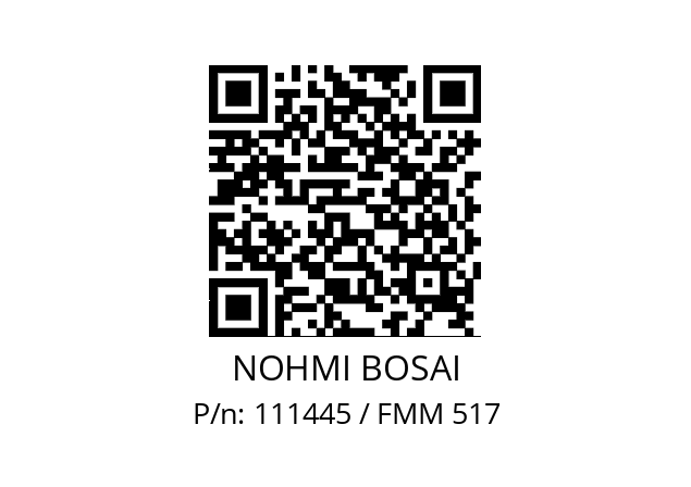   NOHMI BOSAI 111445 / FMM 517