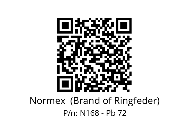   Normex  (Brand of Ringfeder) N168 - Pb 72