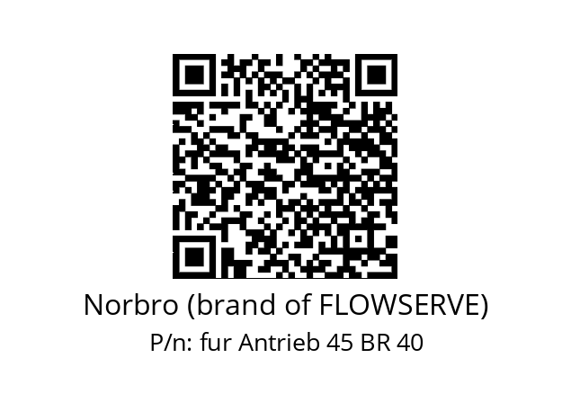   Norbro (brand of FLOWSERVE) fur Antrieb 45 BR 40