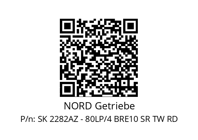   NORD Getriebe SK 2282AZ - 80LP/4 BRE10 SR TW RD