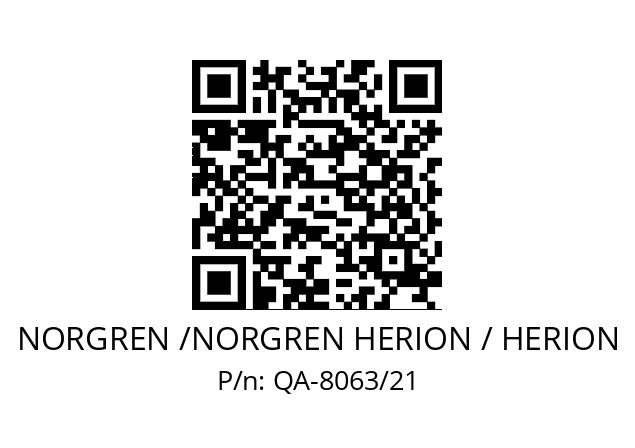   NORGREN /NORGREN HERION / HERION QA-8063/21