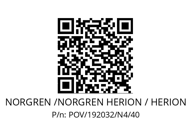   NORGREN /NORGREN HERION / HERION POV/192032/N4/40