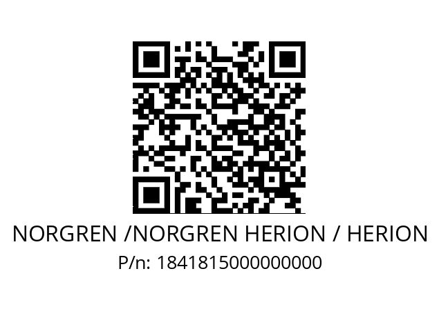   NORGREN /NORGREN HERION / HERION 1841815000000000