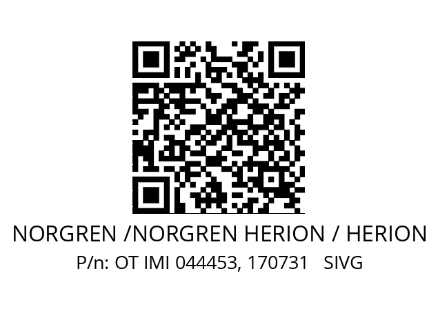   NORGREN /NORGREN HERION / HERION OT IMI 044453, 170731   SIVG